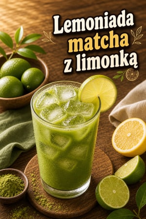Orzeźwiająca zielona lemoniada matcha z limonką