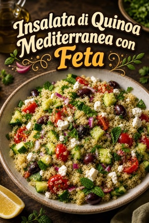Insalata di Quinoa Mediterranea con Feta e Erbe Fresche