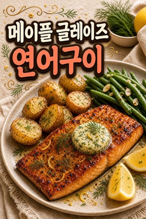 메이플 글레이즈 아틀란틱 연어와 레몬-딜 버터 레시피 — 빠르고 고급스러운 30분 저녁 메뉴