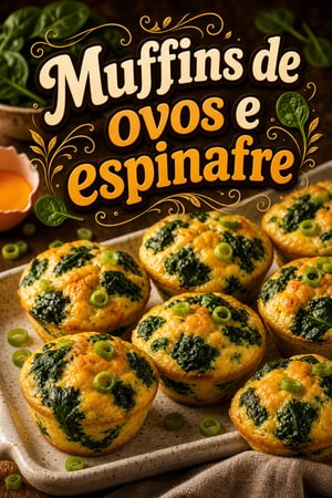 Muffins de Ovo e Espinafre Ricos em Riboflavina simples