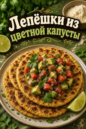 Низкоуглеводные лепёшки из цветной капусты с маса-харина