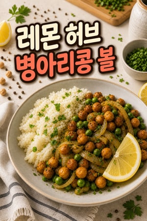 향긋한 레몬 허브 병아리콩 볶음밥 볼 - 든든한 밀프렙 레시피