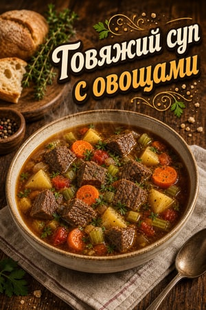 Наваристый мясной суп с овощами по-деревенски