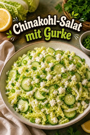 Knackiger Chinakohl-Salat mit Gurke und Feta