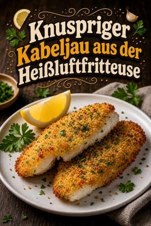Knuspriger Kabeljau aus der Heißluftfritteuse mit Zitronen-Kräuter-Kruste