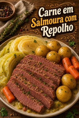 Corned Beef na Slow Cooker com Repolho e Batatas
