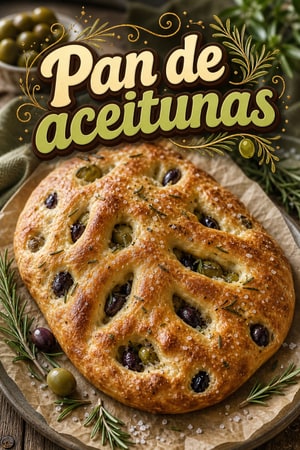 Fougasse de Olivas Casera con Romero y Sal Marina