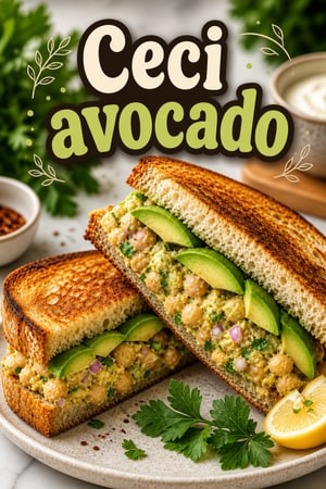 Sandwich con Insalata di Ceci e Avocado Fresco