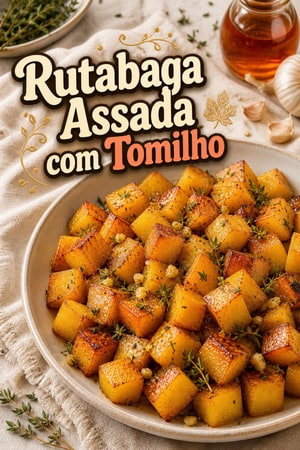 Rutabaga Assada com Xarope de Ácer, Tomilho Fresco e Alho