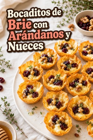 Bocaditos de Brie con Arándanos y Nueces con Miel