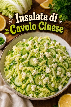 Insalata Croccante di Cavolo Cinese e Cetrioli con Feta