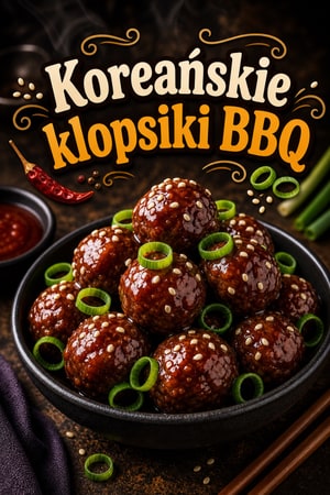 Koreańskie klopsiki BBQ w kleistej glazurze gochujang