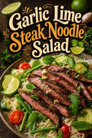 Garlic Lime Steak and Rice Noodle Salad