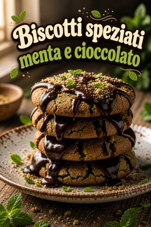 Biscotti Pan di Zenzero alla Menta con Glassa al Cioccolato