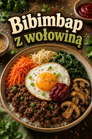 Bibimbap z wołowiną, gochujangiem i sezamem na szybki obiad