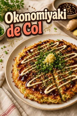 Tortitas Japonesas de Col y Jengibre (Okonomiyaki)