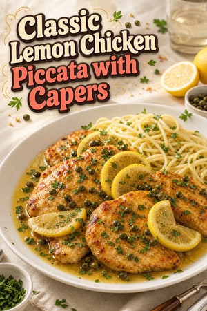 Classic Lemon Chicken Piccata with Capers and Parsley