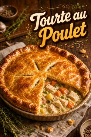 Tourte au poulet et légumes à la pâte croustillante