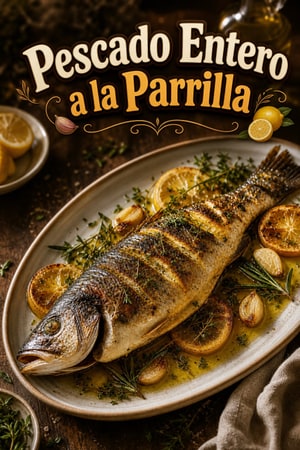Pez Entero a la Parrilla con Ajo y Limón