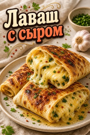 Хрустящий лаваш «Сырная лава» с чесночным маслом