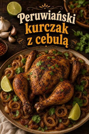 Pieczony kurczak w stylu peruwiańskim ze słodką cebulą