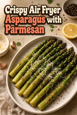 Crispy Air Fryer Asparagus with Parmesan and Garlic
