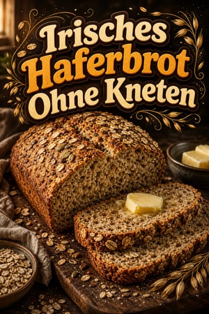 Einfaches Irisches Porridge-Brot mit Haferflocken (No-Knead)