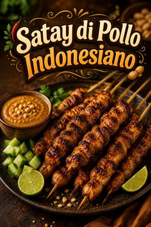 Satay di Pollo Indonesiano Autentico con Salsa d'Arachidi