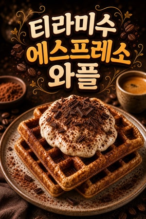 마스카포네 크림을 곁들인 티라미수 에스프레소 와플 레시피