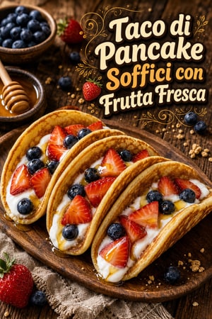 Taco di Pancake Soffici con Frutta Fresca e Yogurt