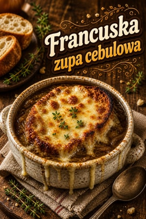 Klasyczna francuska zupa cebulowa z serem Gruyère