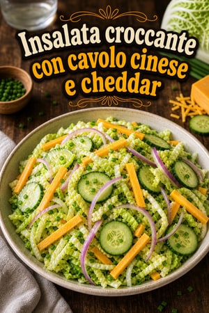 Insalata Croccante di Cavolo Cinese e Cetrioli con Cheddar