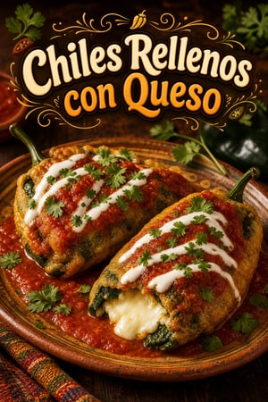 Chiles Rellenos Auténticos con Queso Fundido