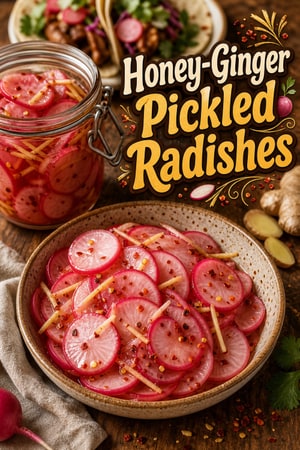 Honey-Ginger Quick Pickled Radishes with Chili Flakes