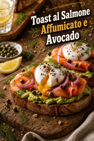 Toast al Salmone Affumicato e Avocado con Uovo in Camicia
