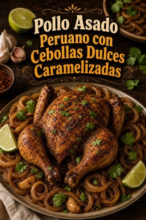 Pollo Asado Peruano con Cebollas Dulces Caramelizadas