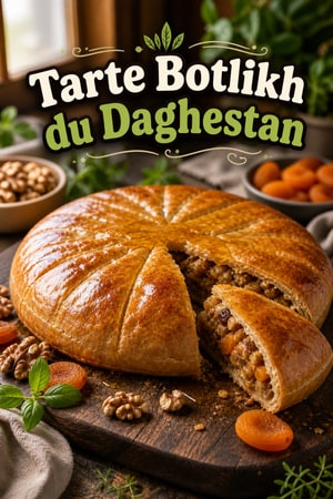Tarte botlikh daghestanaise aux noix, abricots et miel