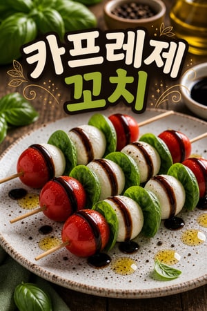 발사믹 글레이즈와 바질을 곁들인 한입 카프레제 꼬치 — 파티용 초간단 레시피, 집들이에 딱!