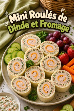 Mini Roulés de Dinde et Fromage aux Légumes Cachés