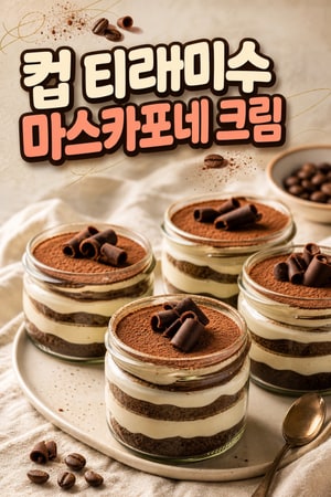 개별 티라미수 자르 — 실키한 마스카포네 크림으로 만드는 간편 우아한 파티 디저트 레시피 완벽한