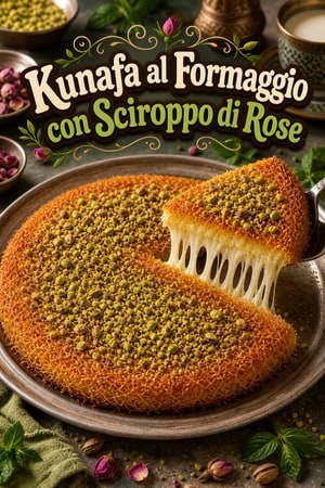 Kunafa Medio-Orientale Autentica con Formaggio e Rose