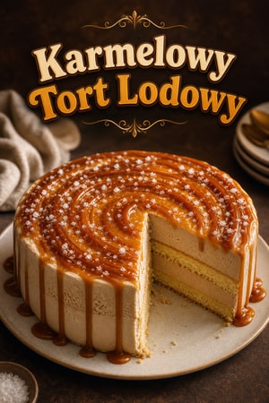Tort Karmelowy z Lodami i Słonym Karmelowym Posypem
