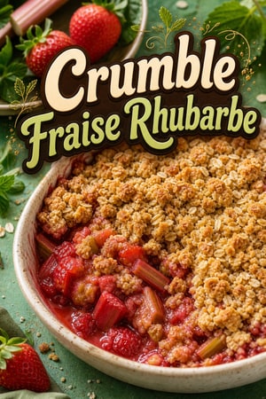 Crumble Classique Rhubarbe Fraise au Croquant d'Avoine