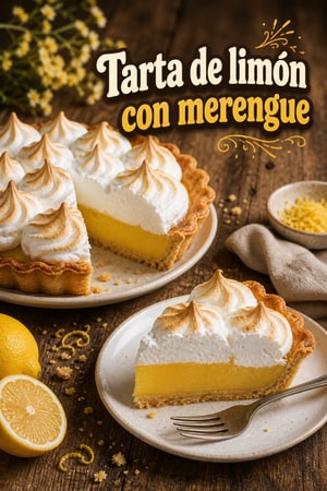 Tarta clásica de merengue y limón con masa mantequilla