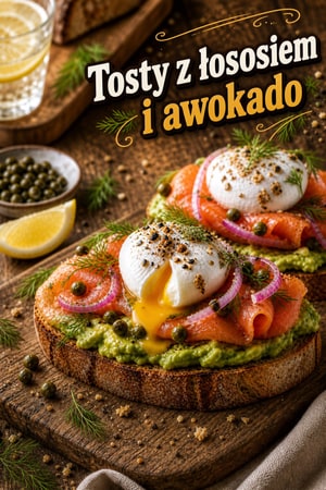Tosty z wędzonym łososiem, awokado i jajkiem w koszulce