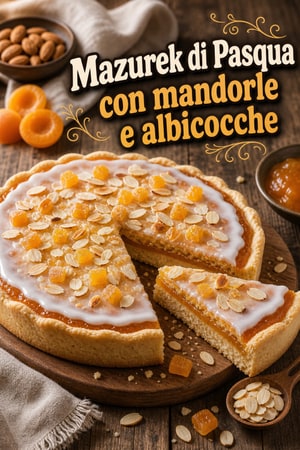 Mazurek di Pasqua polacco: crostata con mandorle e albicocche