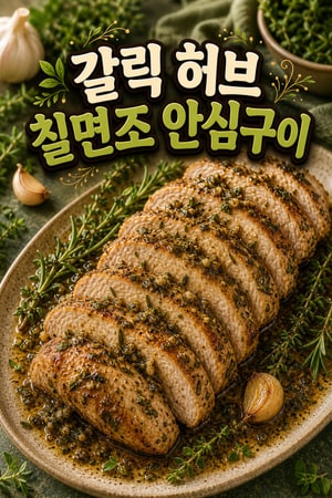 육즙 가득한 갈릭 허브 칠면조 안심 구이: 건강하고 맛있는 오븐 요리