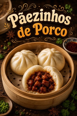 Pãezinhos de Porco ao Vapor (Char Siu Bao) Fofinhos