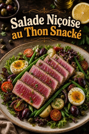 Salade Niçoise Classique au Thon Ahi Snacké