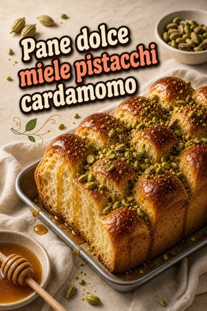 Pane Sfogliato al Miele, Pistacchi e Cardamomo (Pull-Apart Bread)
